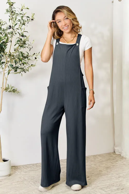 Manhattan Muse Wide Strap Overall with Pockets