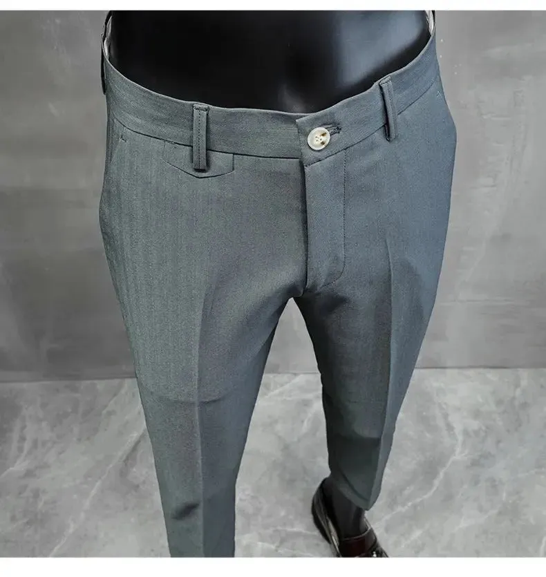Men's Business Formal Wear Pants – Slim-Fit Office Suit Pants, Party Dress Pants