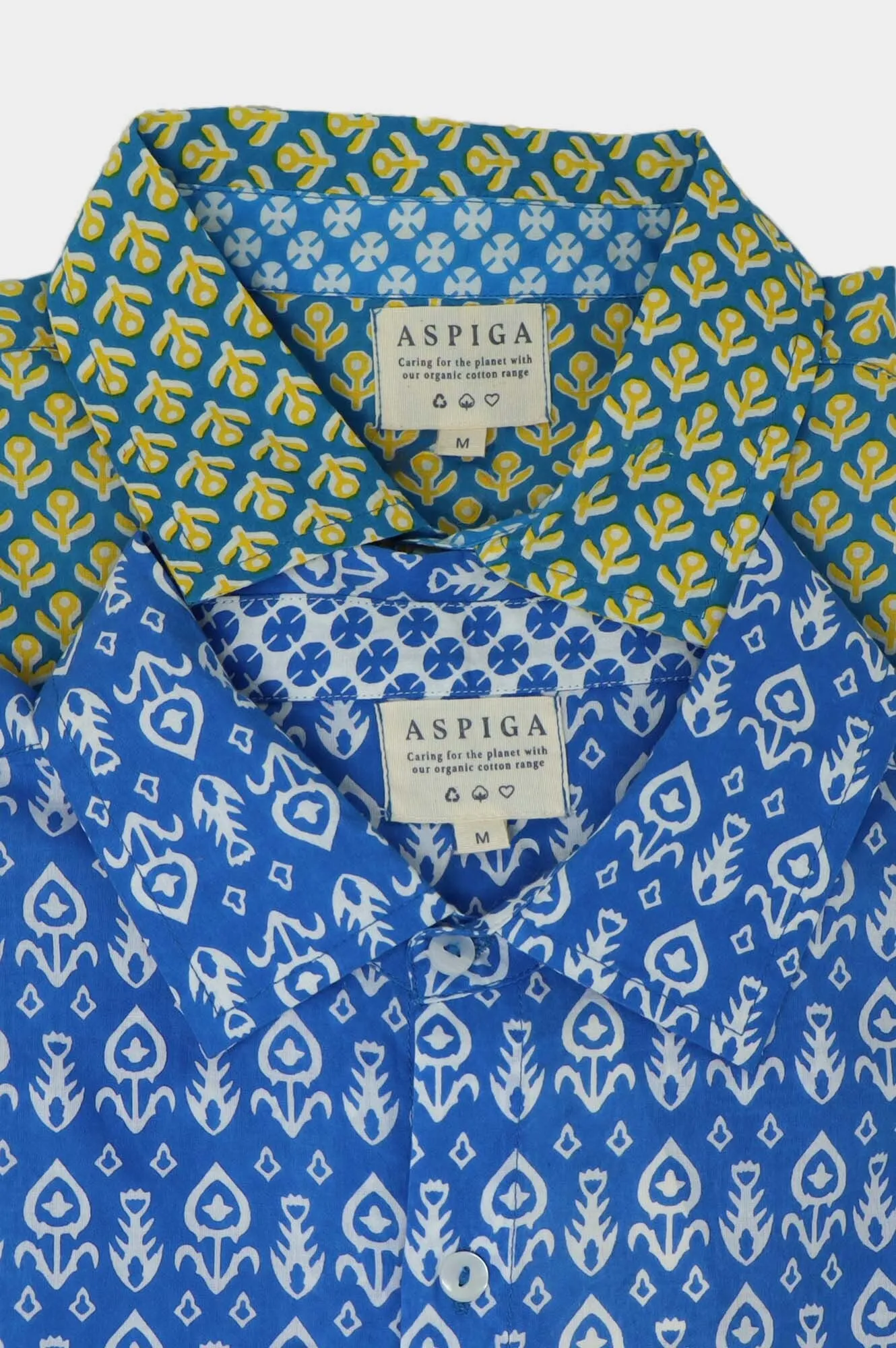 Men's Printed Cotton Shirt | Tear Drop Blue/White