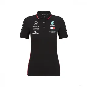 Mercedes Womens Polo, Team, Black, 2020