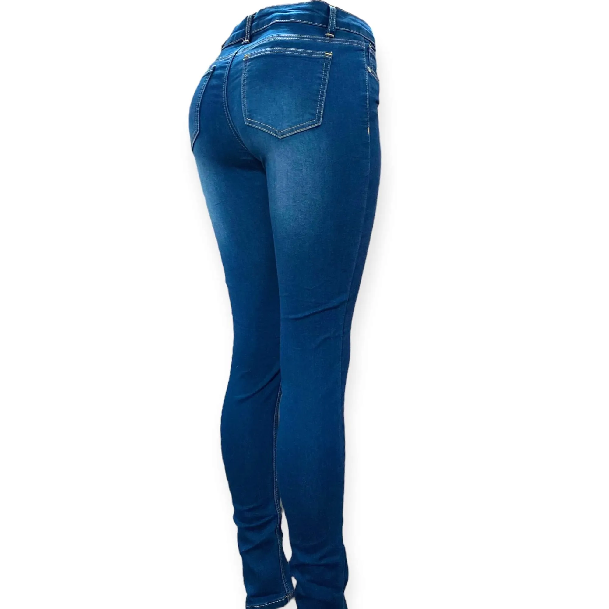 Mid Rise Dark Denim Skinny Jeans