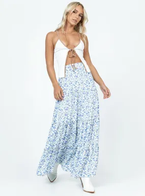 Miriah Maxi Skirt Blue Floral