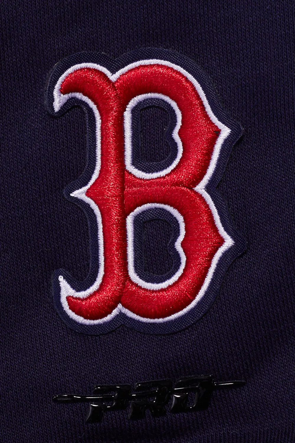 MLB BOSTON RED SOX MASHUP WOMEN'S RIB CROPPED PO HOODIE (MIDNIGHT NAVY/RED/MIDNIGHT NAVY)