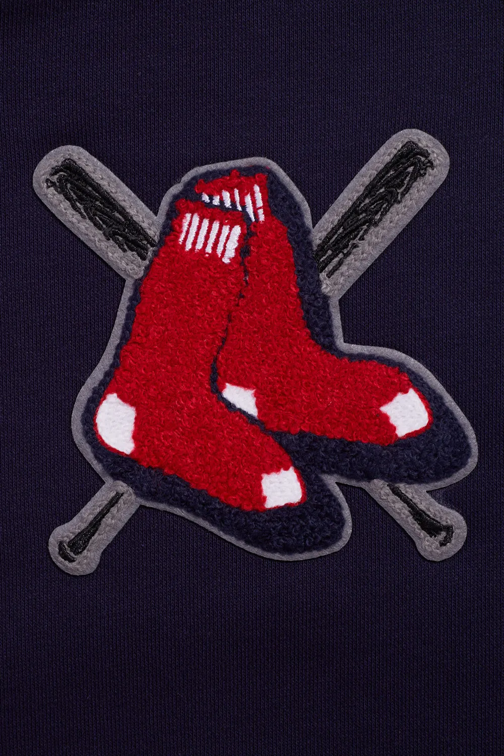 MLB BOSTON RED SOX MASHUP WOMEN'S RIB CROPPED PO HOODIE (MIDNIGHT NAVY/RED/MIDNIGHT NAVY)