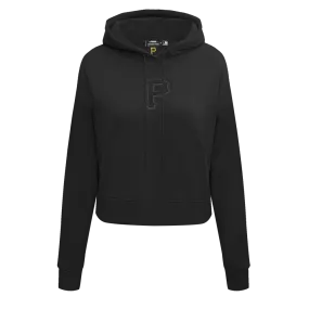 MLB PITTSBURGH PIRATES NEUTRAL WOMEN'S CROPPED PO HOODIE (BLACK)