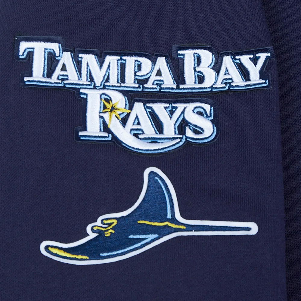 MLB TAMPA BAY RAYS CLASSIC WOMEN'S FLC CROPPED PO HOODIE (MIDNIGHT NAVY)