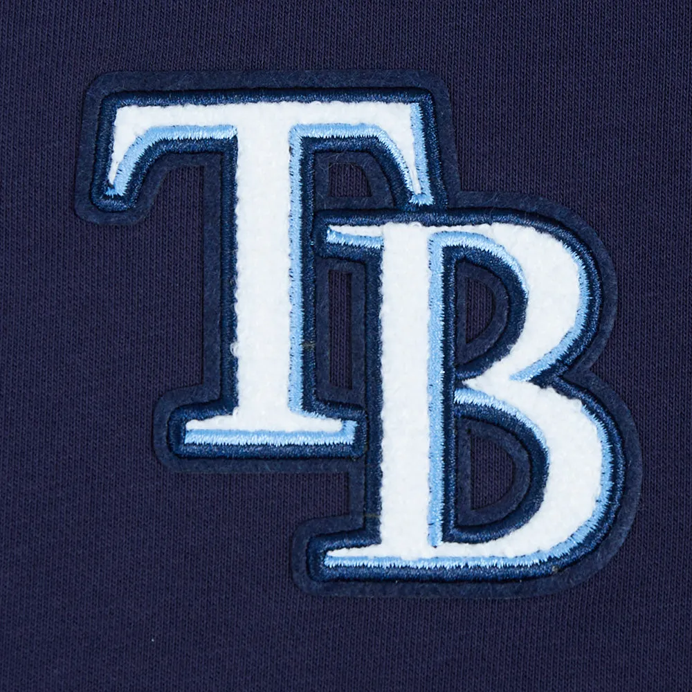 MLB TAMPA BAY RAYS CLASSIC WOMEN'S FLC CROPPED PO HOODIE (MIDNIGHT NAVY)