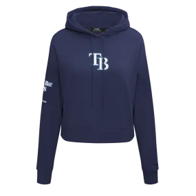 MLB TAMPA BAY RAYS CLASSIC WOMEN'S FLC CROPPED PO HOODIE (MIDNIGHT NAVY)