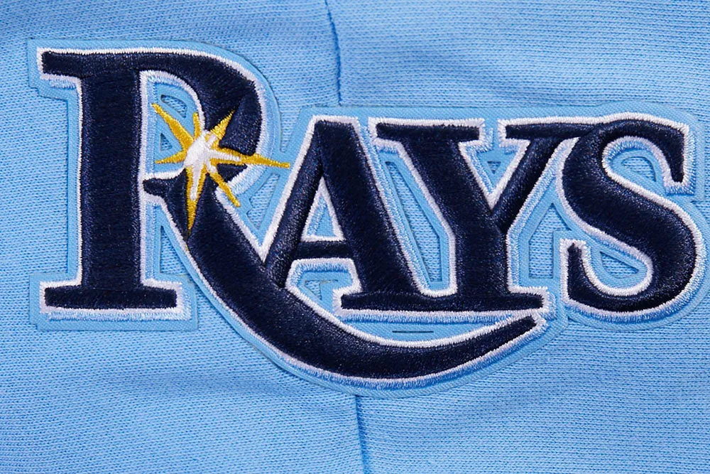 MLB TAMPA BAY RAYS SCRIPT TAIL WOMEN'S RIB FLC CROPPED PO HOODIE (UNIVERSITY BLUE)