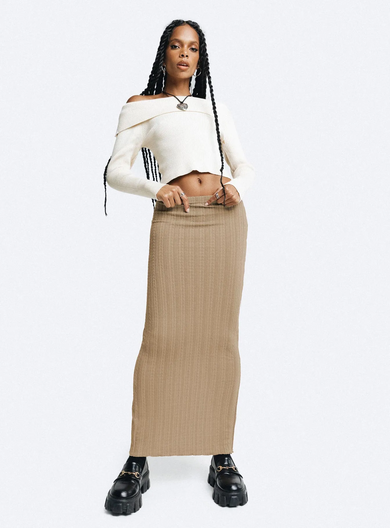 Nicolle Maxi Skirt Beige