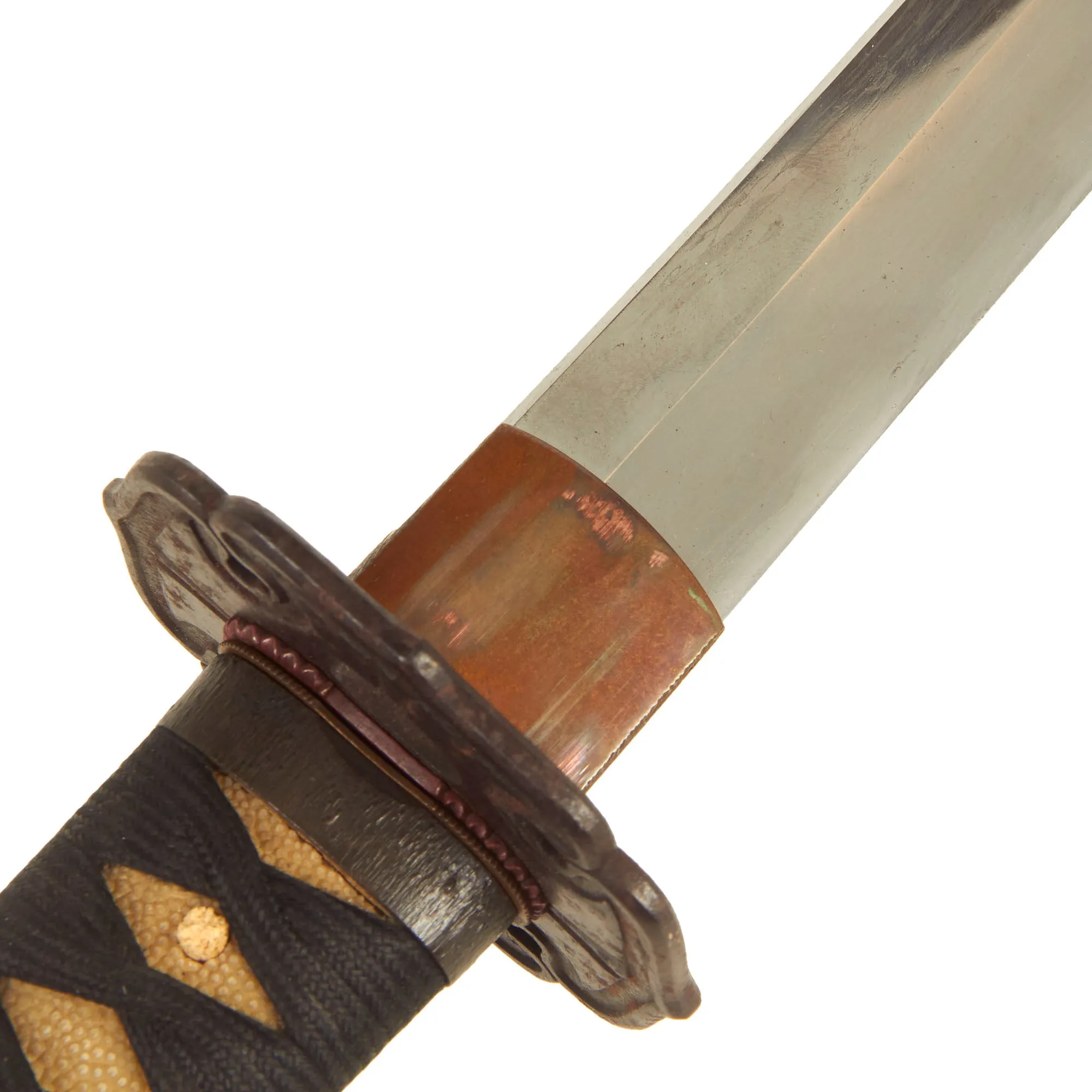 Original Edo Period Japanese Handmade Wakizashi Short Sword in Handachi Mountings with Lacquered Scabbard