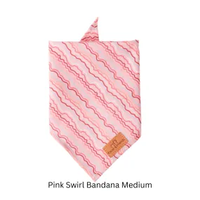 Oscar and Friends Pink Swirl Bandana Medium