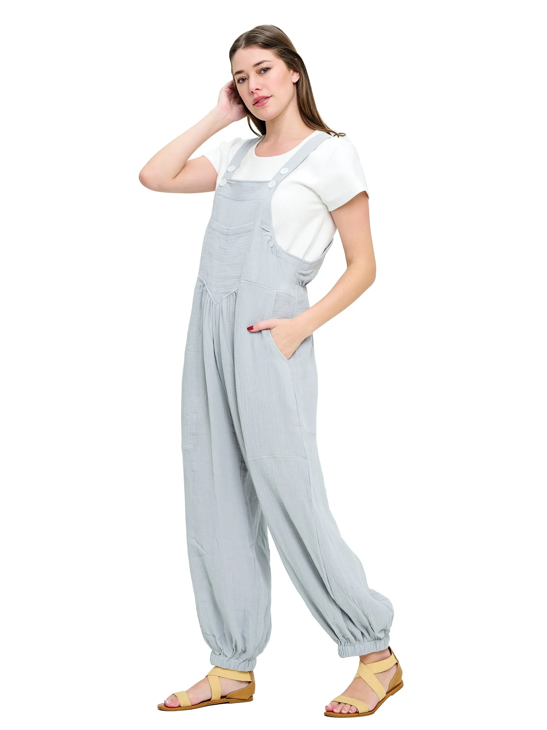 Overall Boho Crinkled Cotton