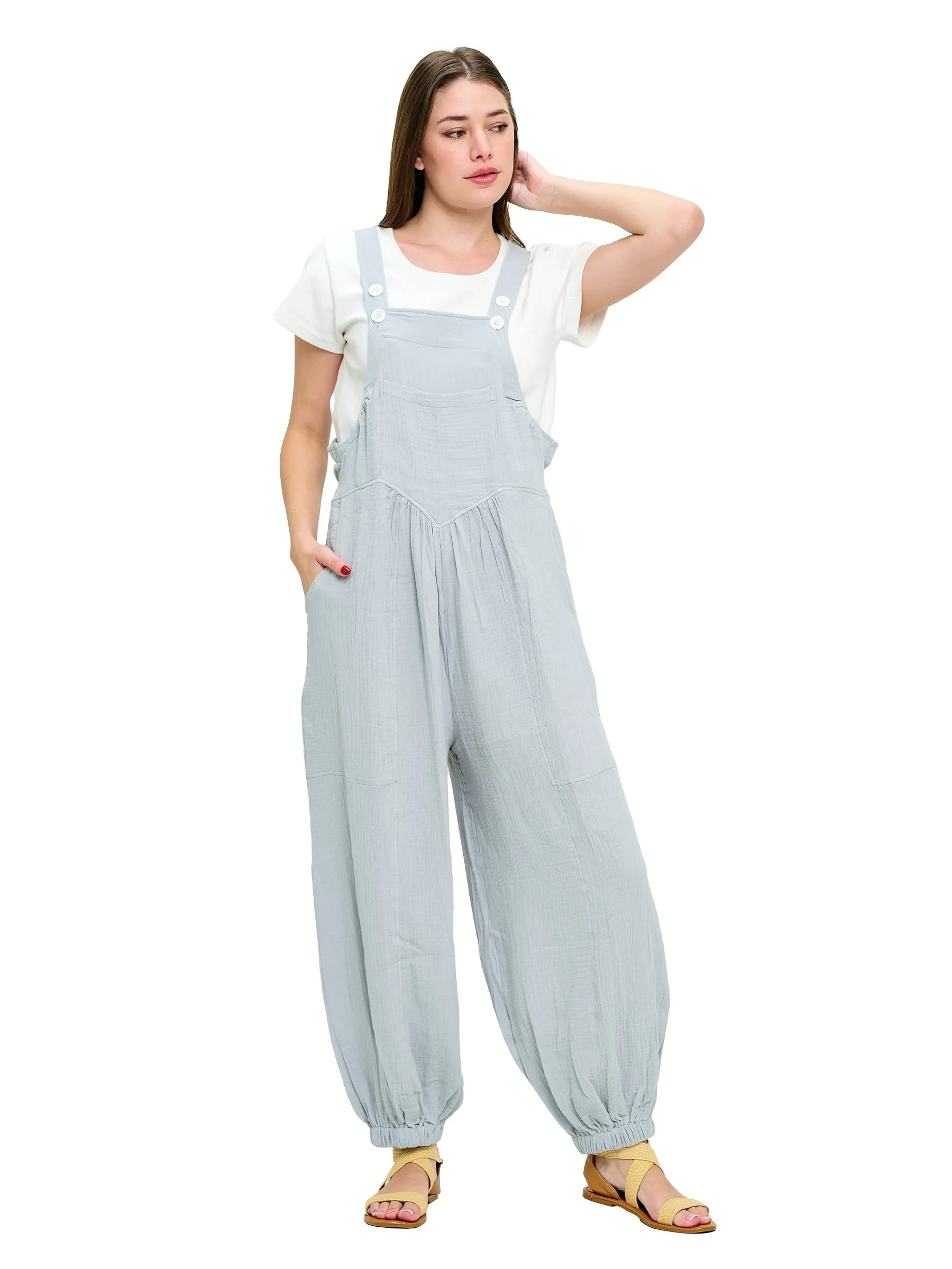 Overall Boho Crinkled Cotton