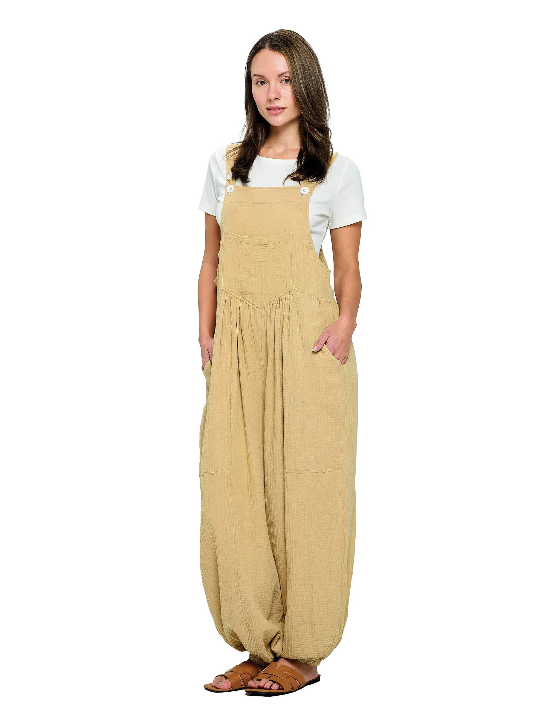 Overall Boho Crinkled Cotton