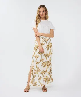 Palm Print Maxi Skirt