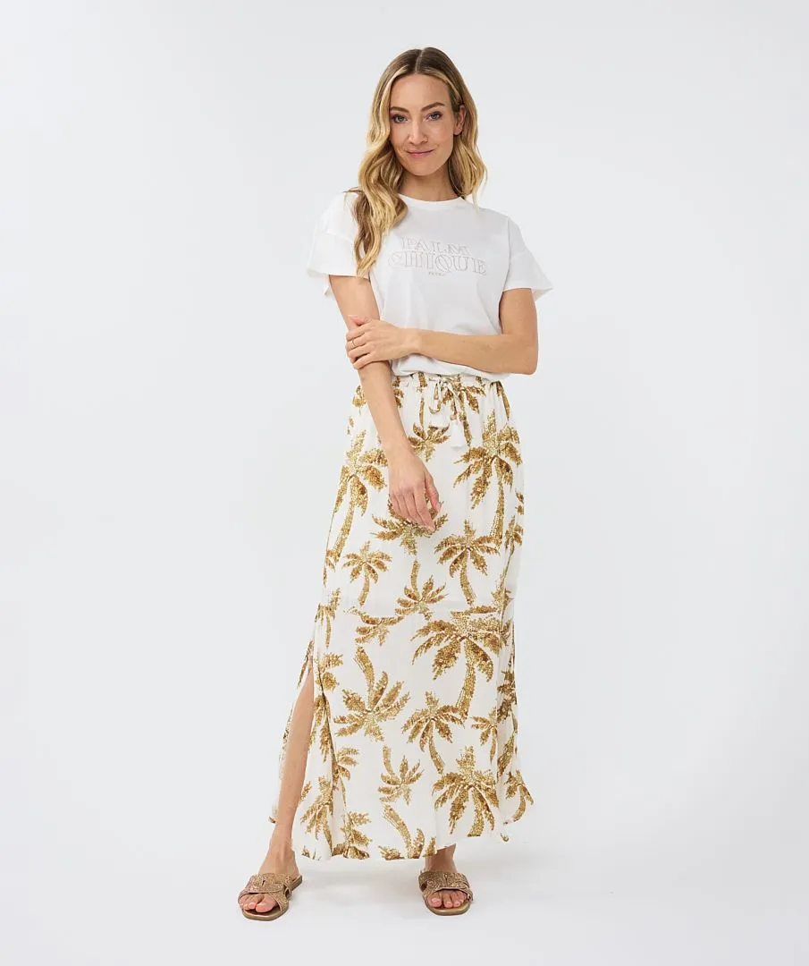 Palm Print Maxi Skirt