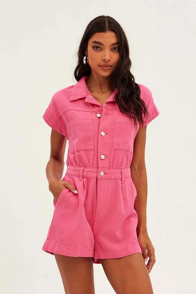 Pink Overall Denim