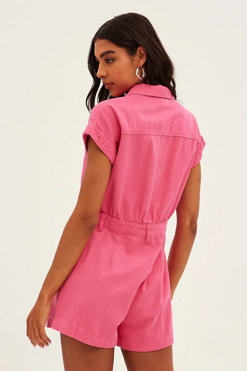 Pink Overall Denim