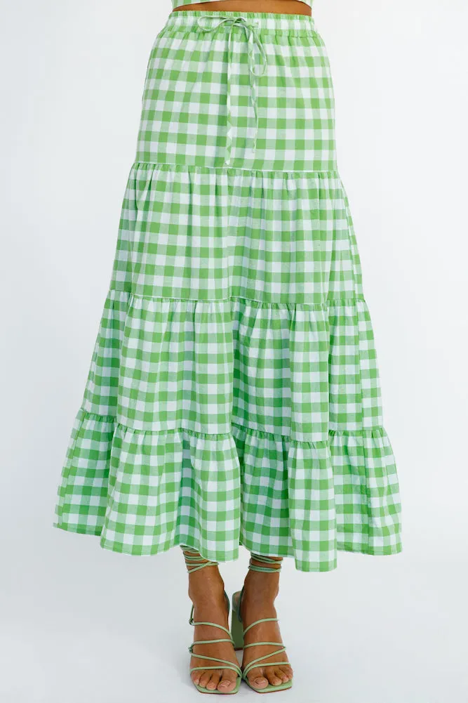 Popping Star Maxi Skirt Green