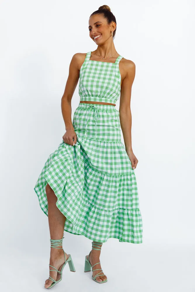 Popping Star Maxi Skirt Green