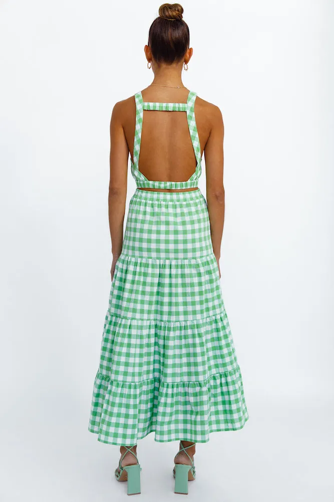 Popping Star Maxi Skirt Green