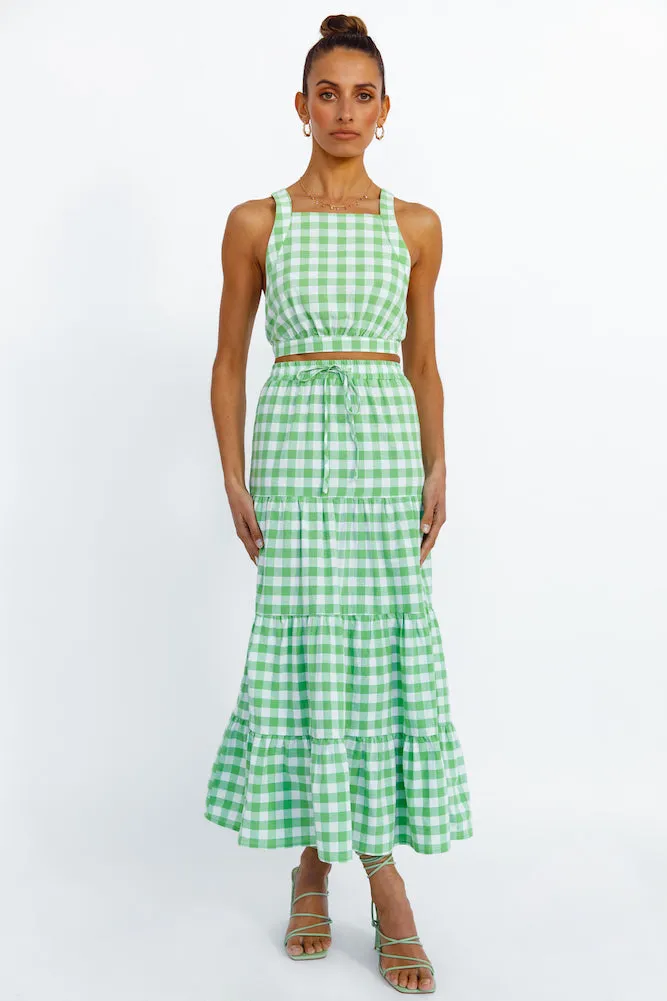 Popping Star Maxi Skirt Green