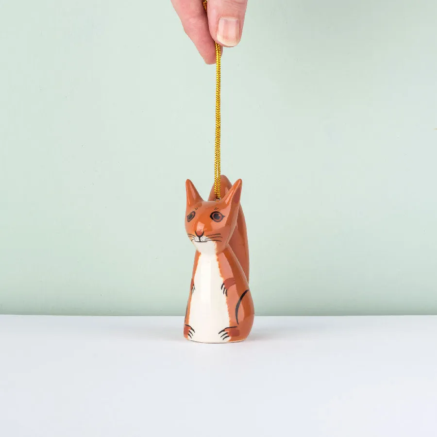 Red Squirrel Hanging Decoration x 4