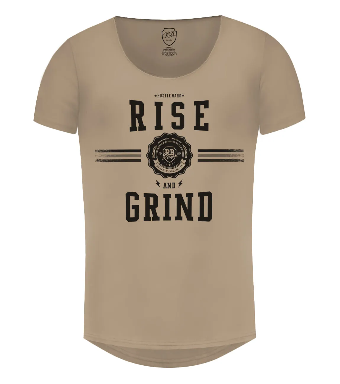 Rise and Grind Men't T-shirt Muscle Fit Stretch Cotton Tee / Color Option / MD908