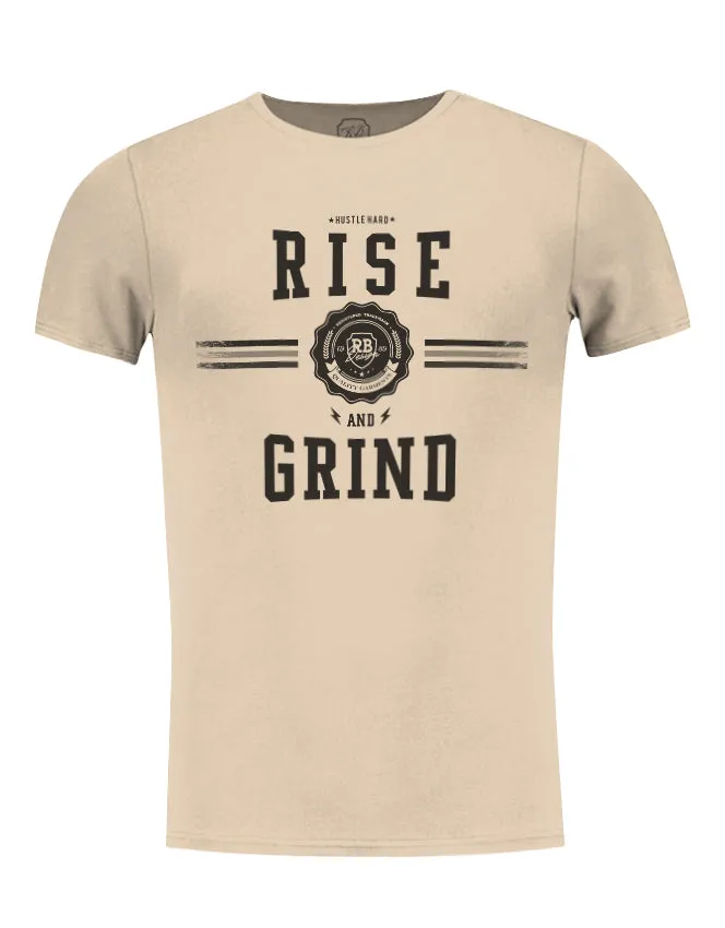 Rise and Grind Men't T-shirt Muscle Fit Stretch Cotton Tee / Color Option / MD908