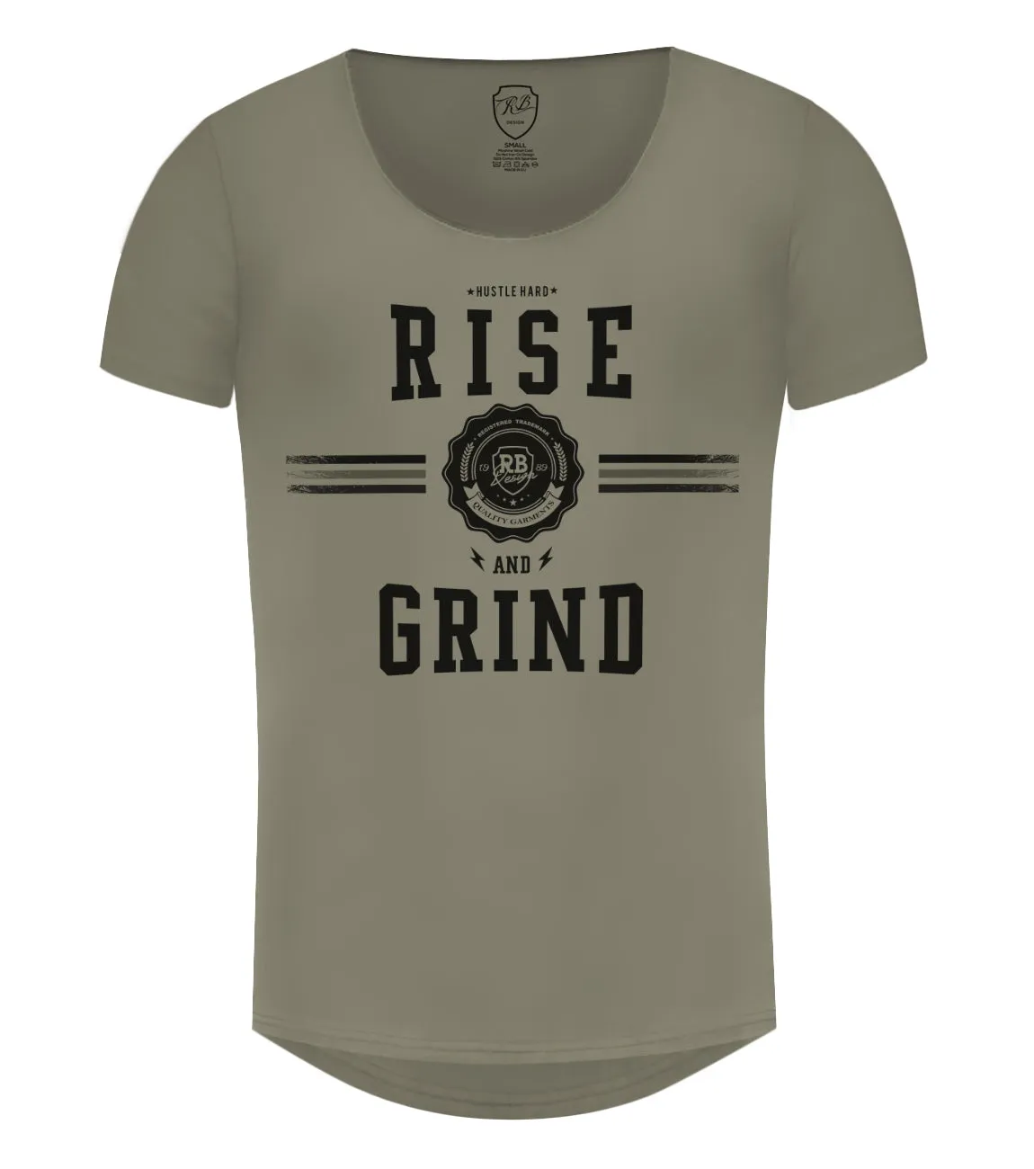 Rise and Grind Men't T-shirt Muscle Fit Stretch Cotton Tee / Color Option / MD908