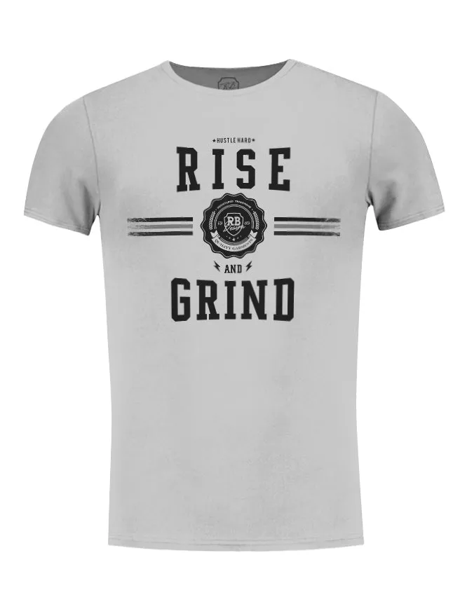 Rise and Grind Men't T-shirt Muscle Fit Stretch Cotton Tee / Color Option / MD908