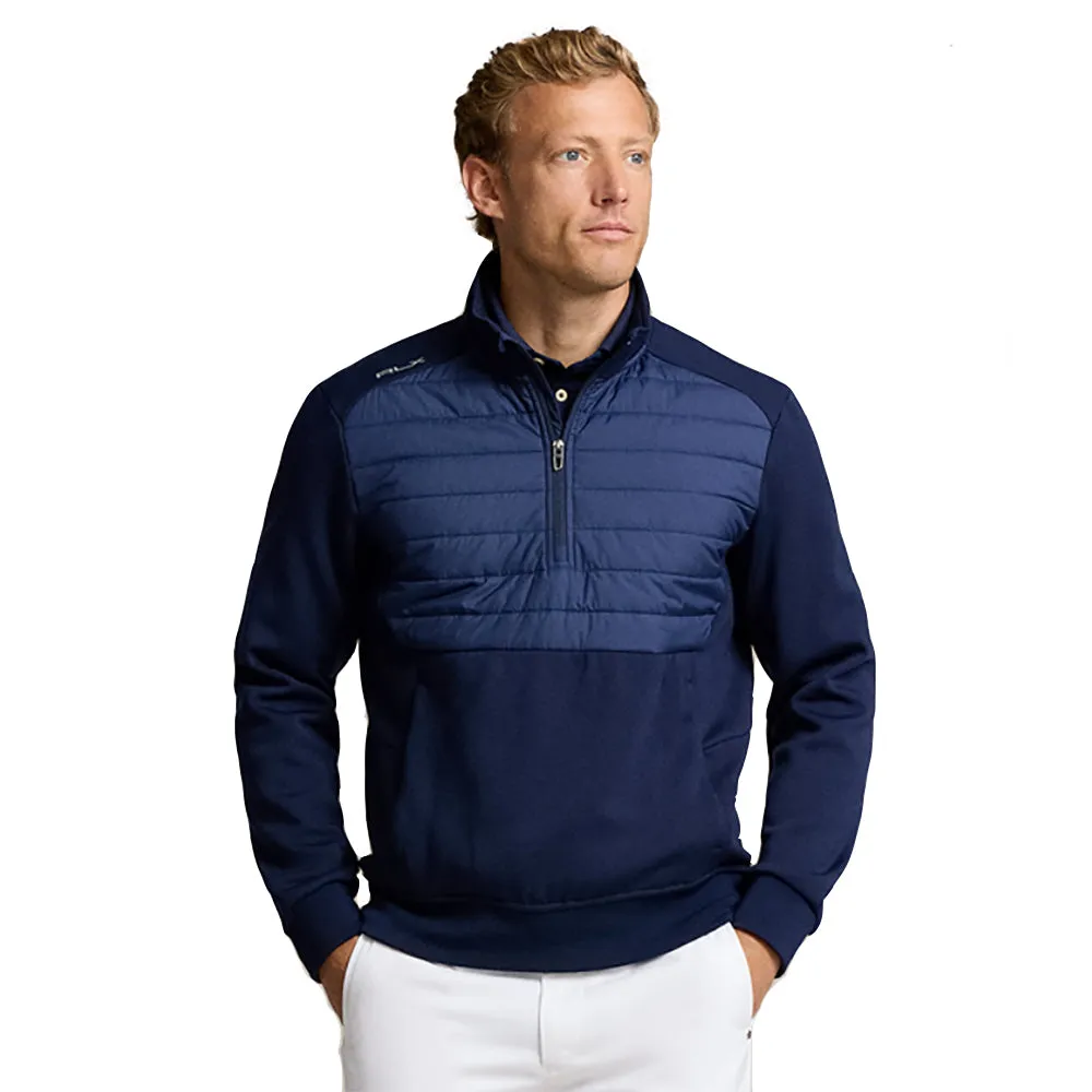 RLX Polo Golf Heavytech Wool Hybrid 1/4 Navy Zip Mens Golf Pullover