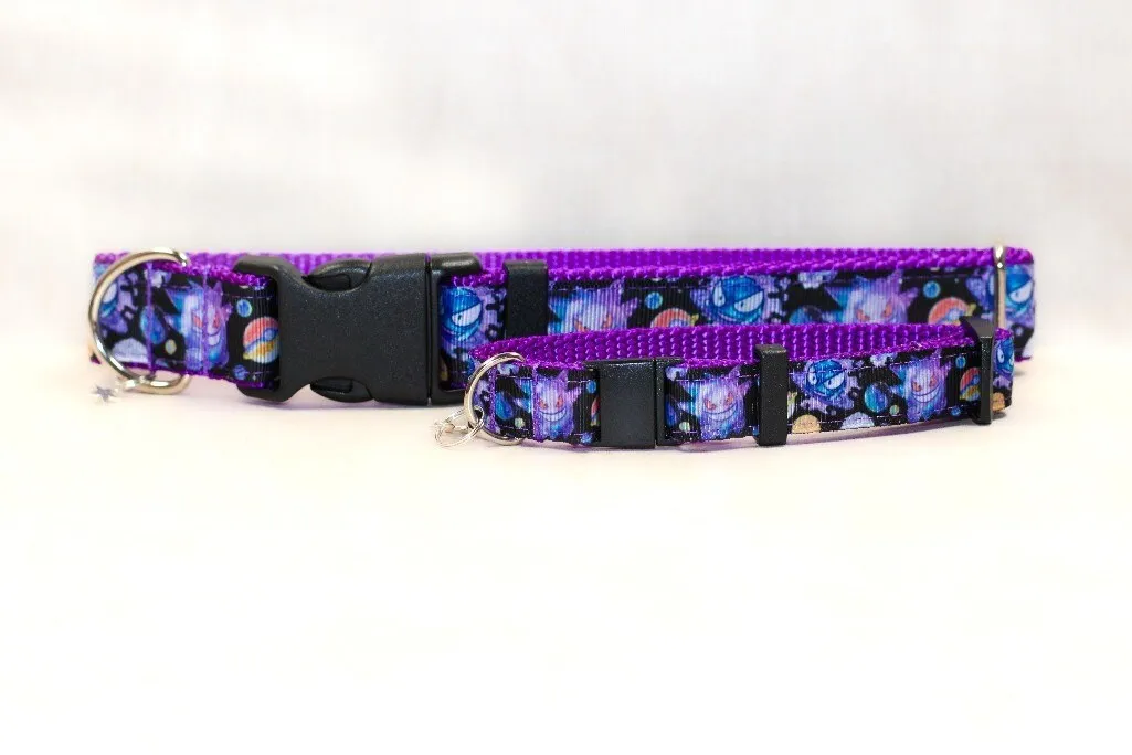 Shadow monster, Gengar collar, Dog collar, cat collar, purple collar, adjustable collar, ghost dog collar, spooky dog collar, custom collar