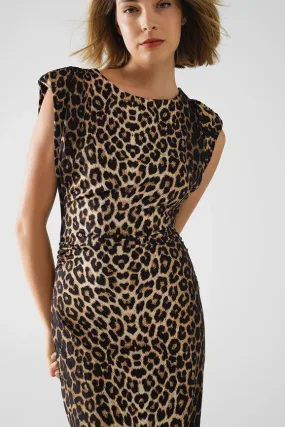 Sleeveless Leopard Print Spandex Dress