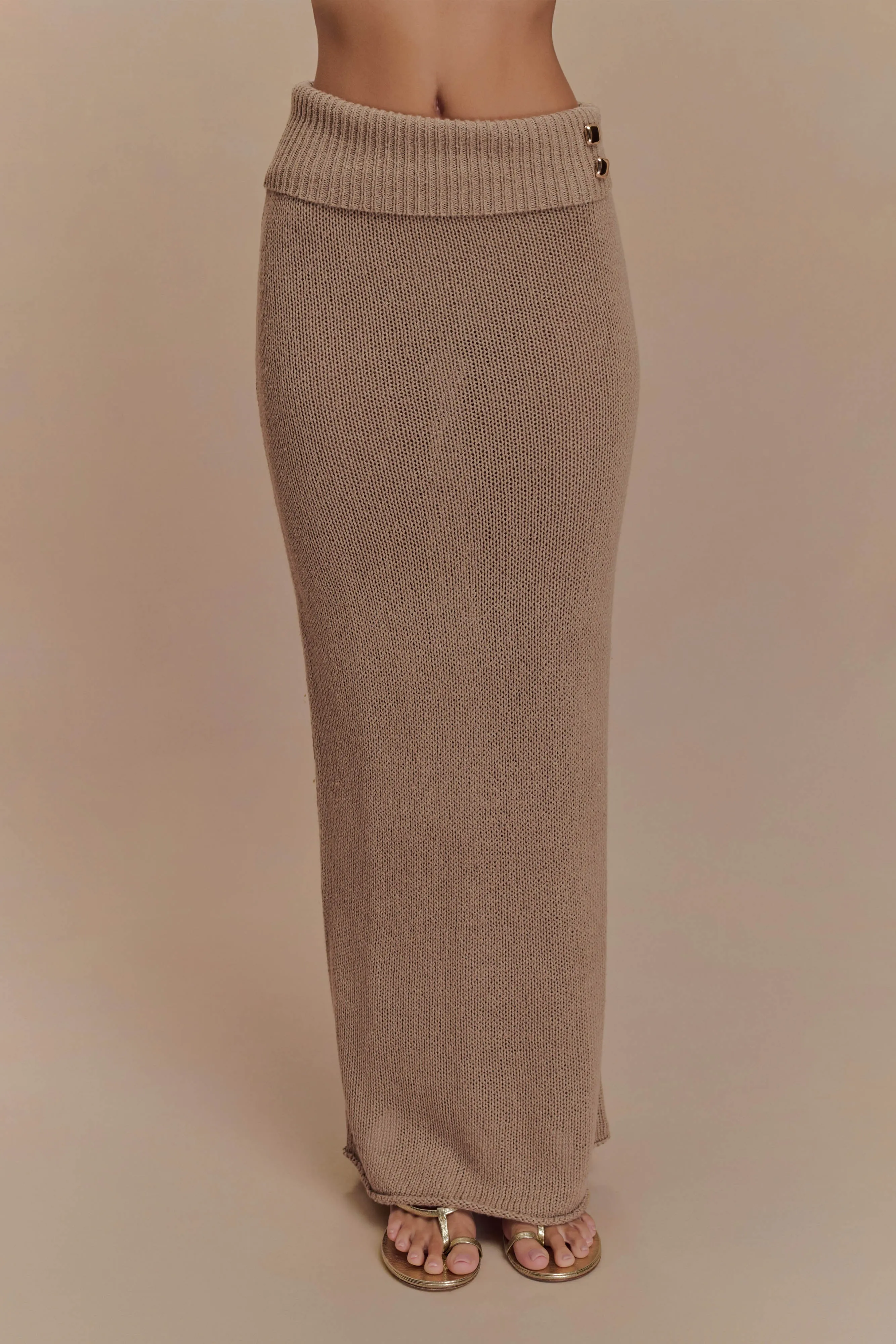 Sloane Knit Maxi Skirt - Latte