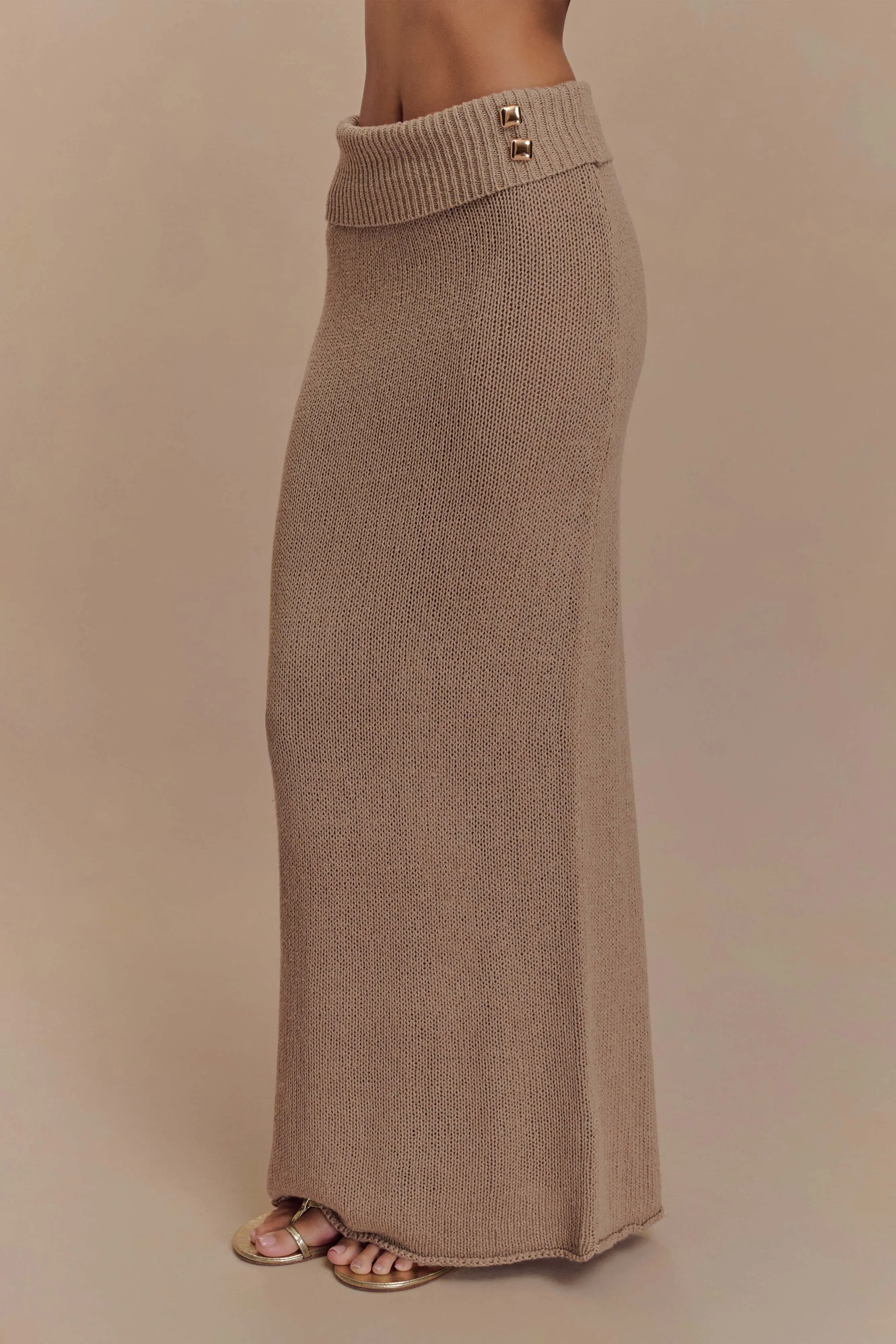 Sloane Knit Maxi Skirt - Latte