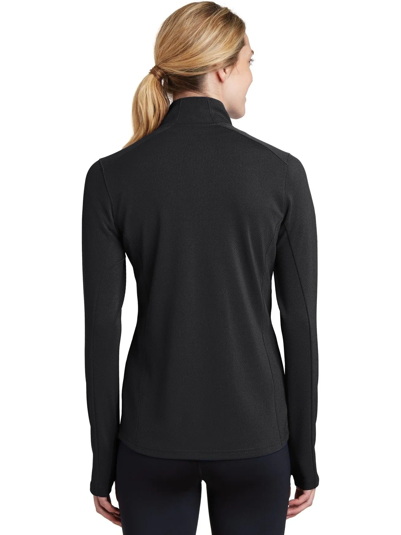 Sport-Tek Ladies Sport-Wick Textured 1/4-Zip Pullover