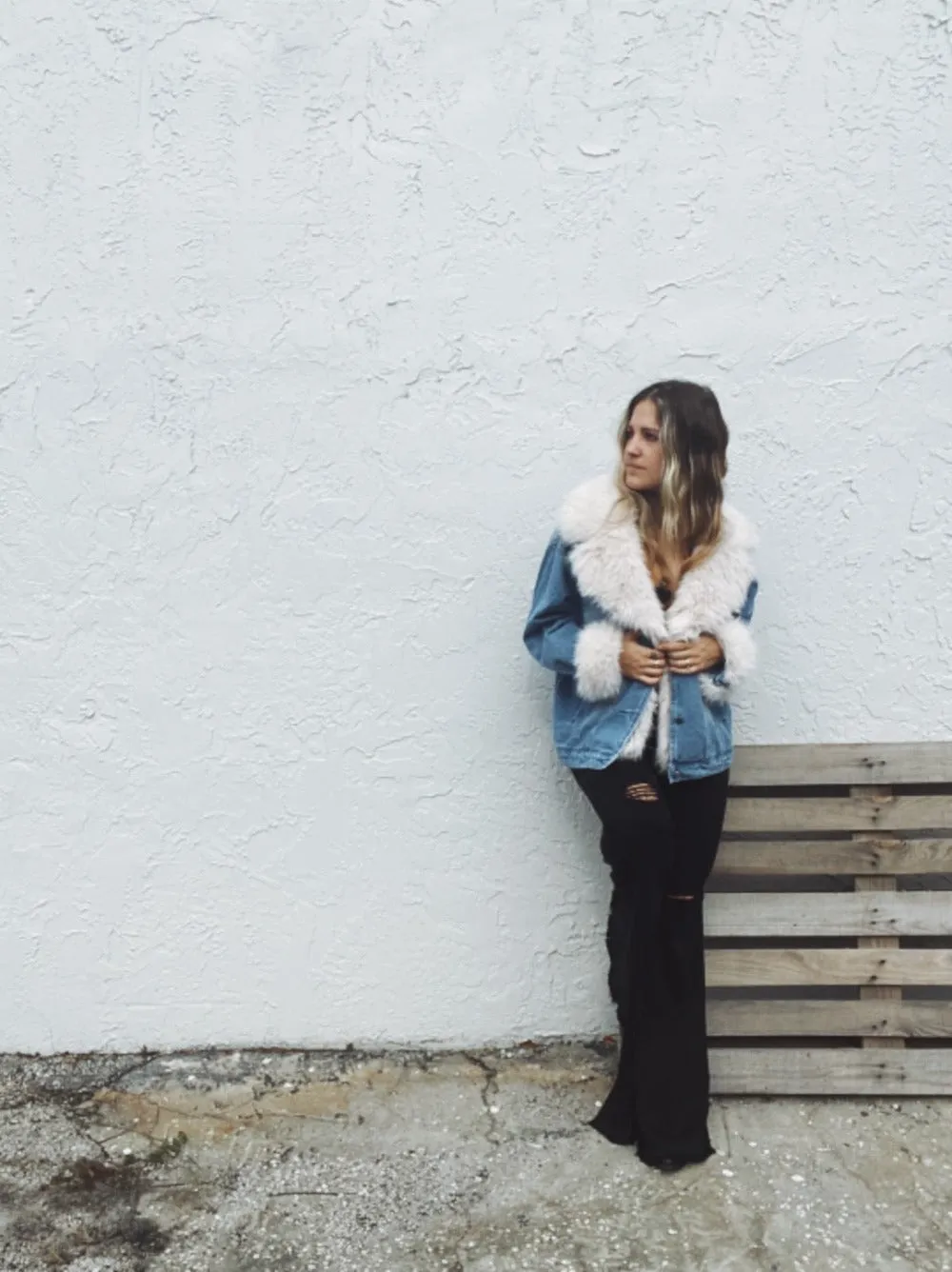 Sugar Momma Fur Trim & Denim Jacket