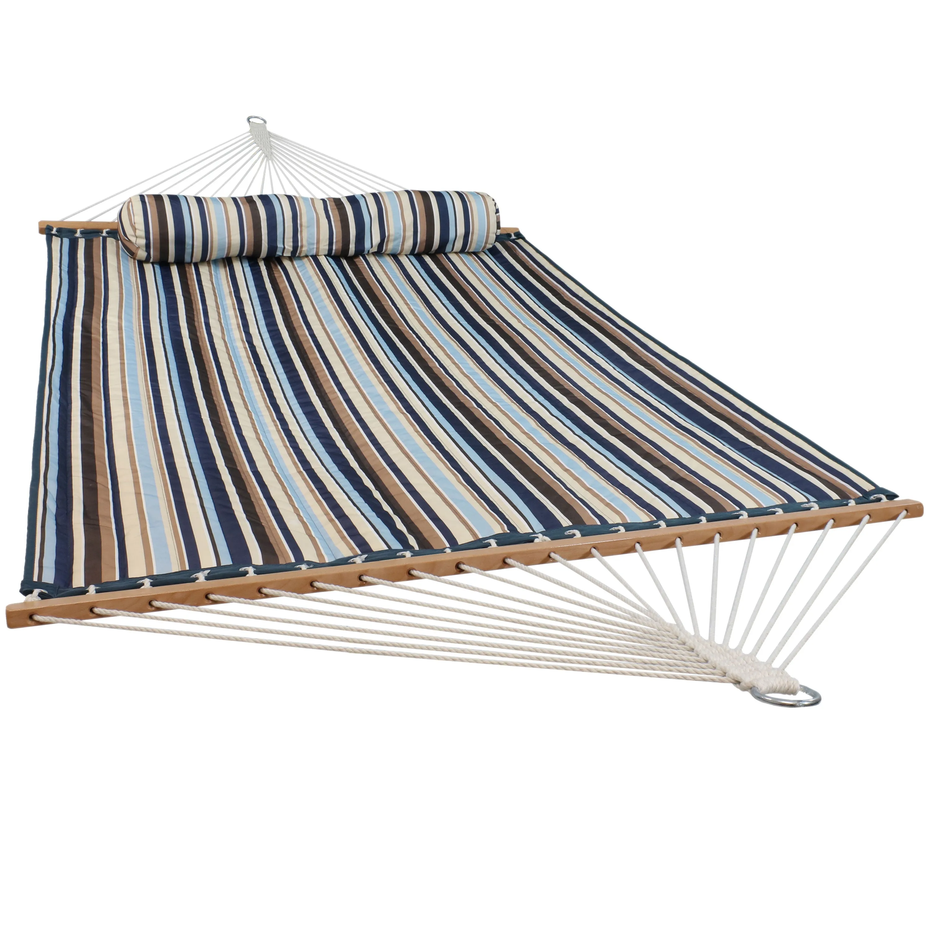 Sunnydaze 2-Person Quilted Fabric Double Hammock with Pillow