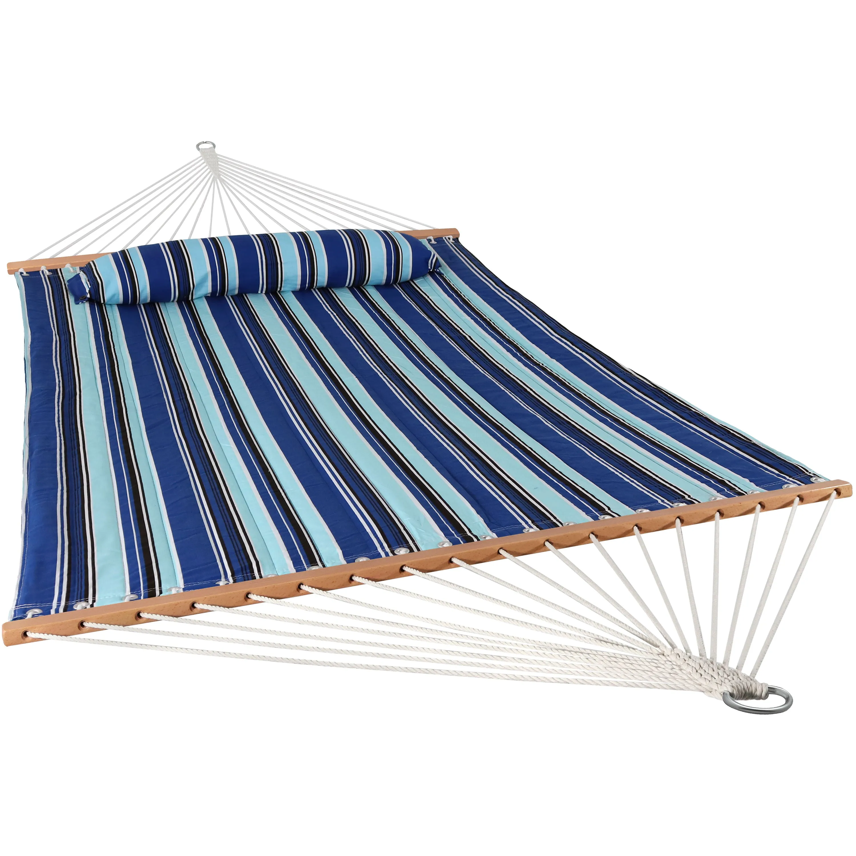 Sunnydaze 2-Person Quilted Fabric Double Hammock with Pillow