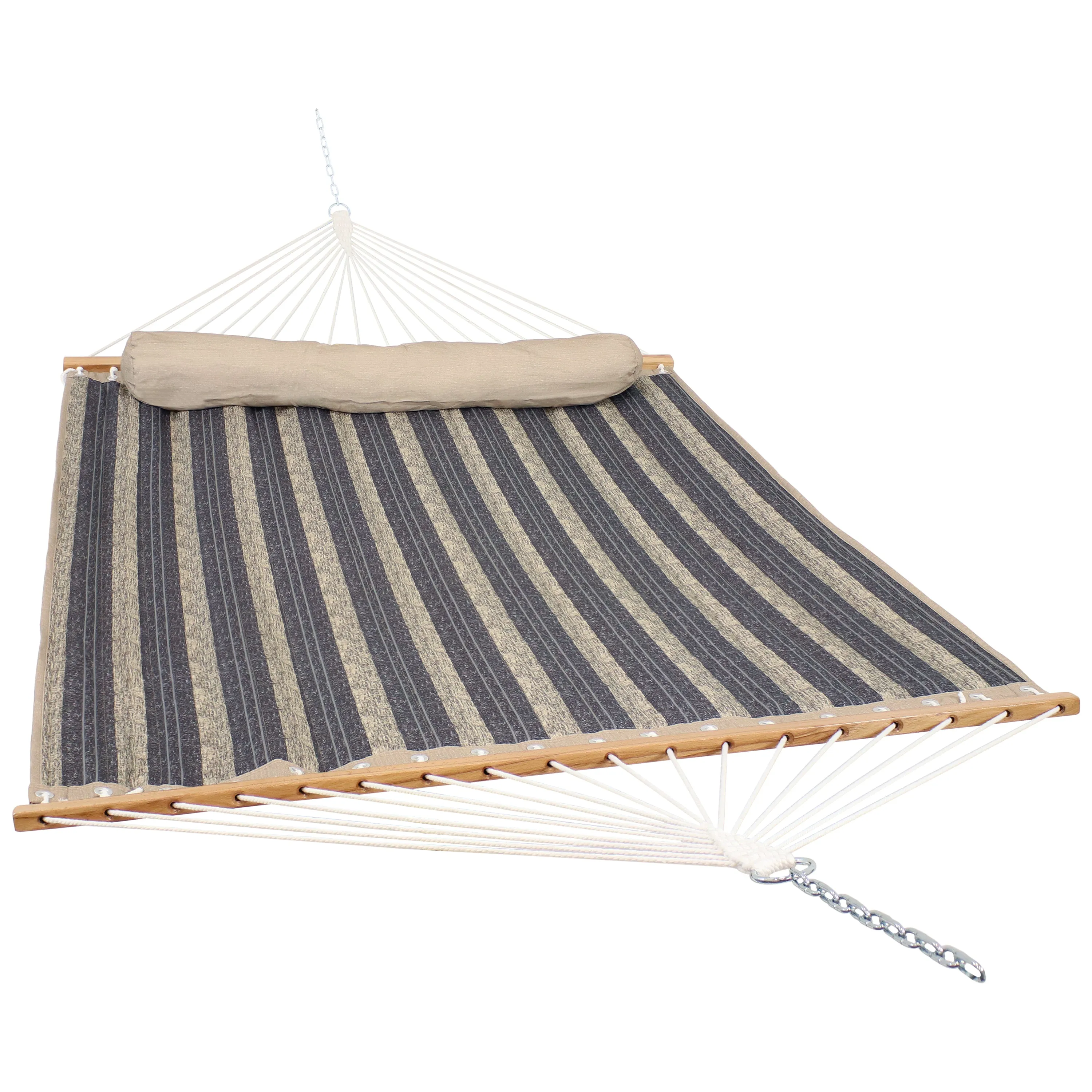 Sunnydaze 2-Person Quilted Fabric Double Hammock with Pillow