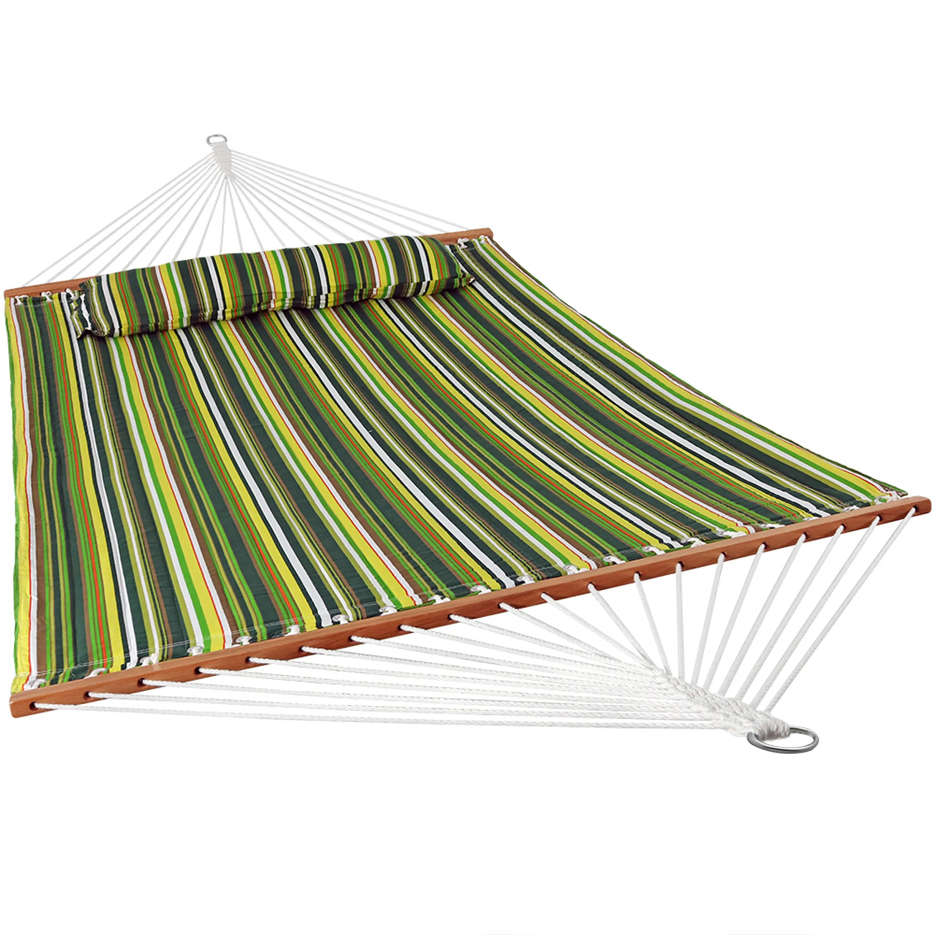 Sunnydaze 2-Person Quilted Fabric Double Hammock with Pillow