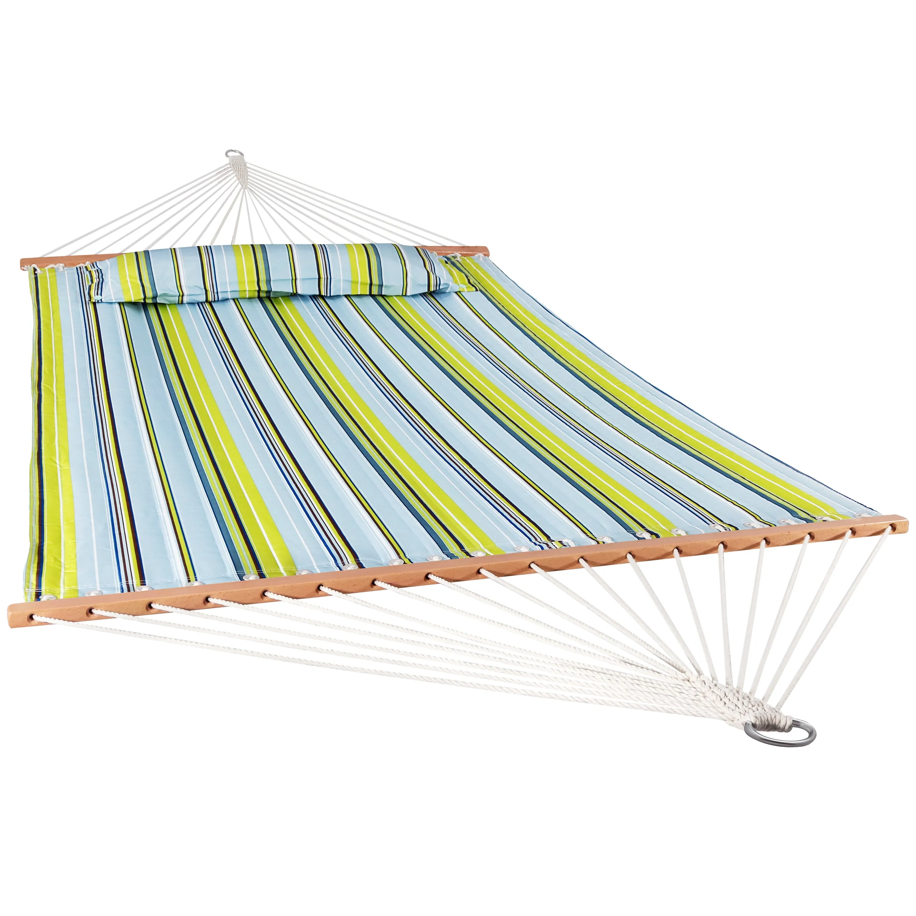 Sunnydaze 2-Person Quilted Fabric Double Hammock with Pillow