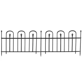 Sunnydaze 2-Piece Strasbourg Steel Garden Fence Panels - 6' Overall