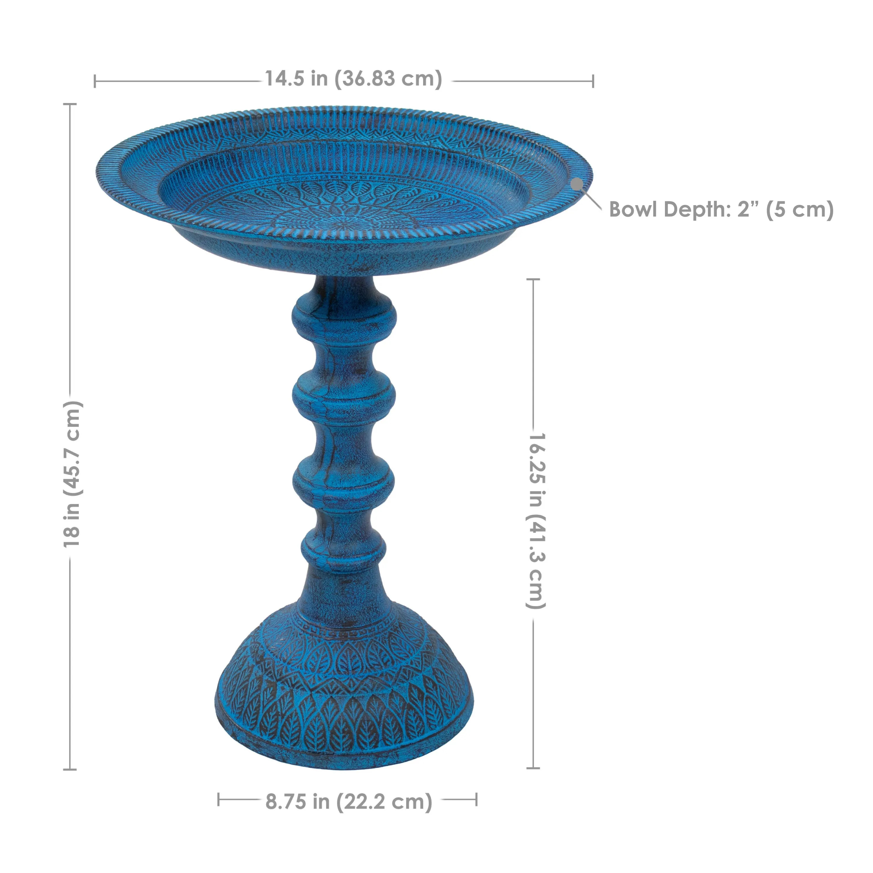 Sunnydaze Backyard Beauty Metal Bird Bath - 18" H