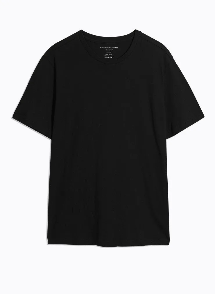 T-shirt Noir Patrice Col Rond Manches Courtes en Coton