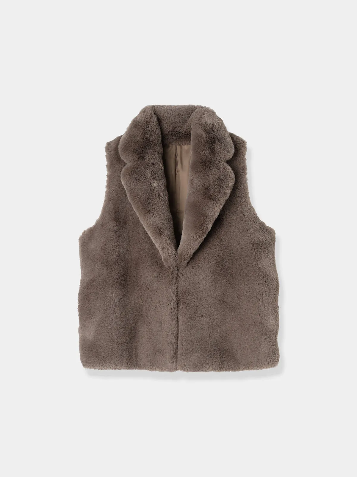 Tailored collar Fur vest