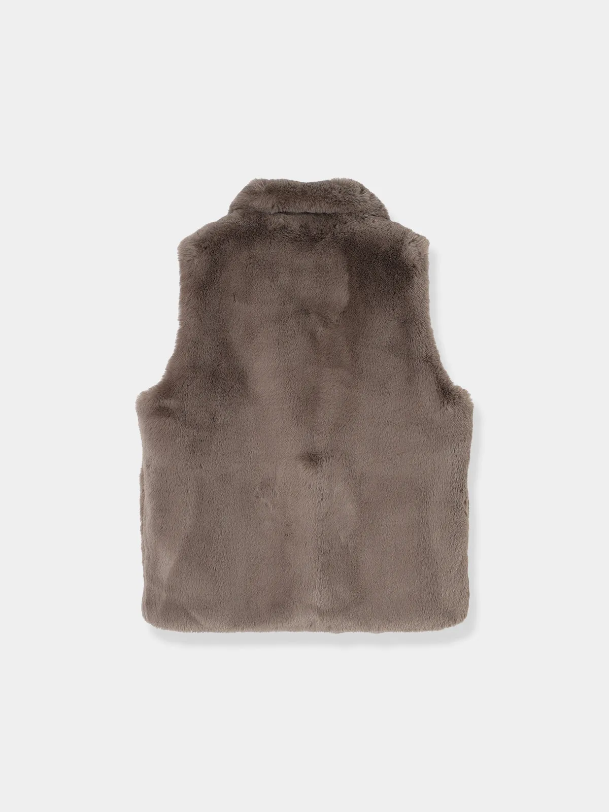 Tailored collar Fur vest