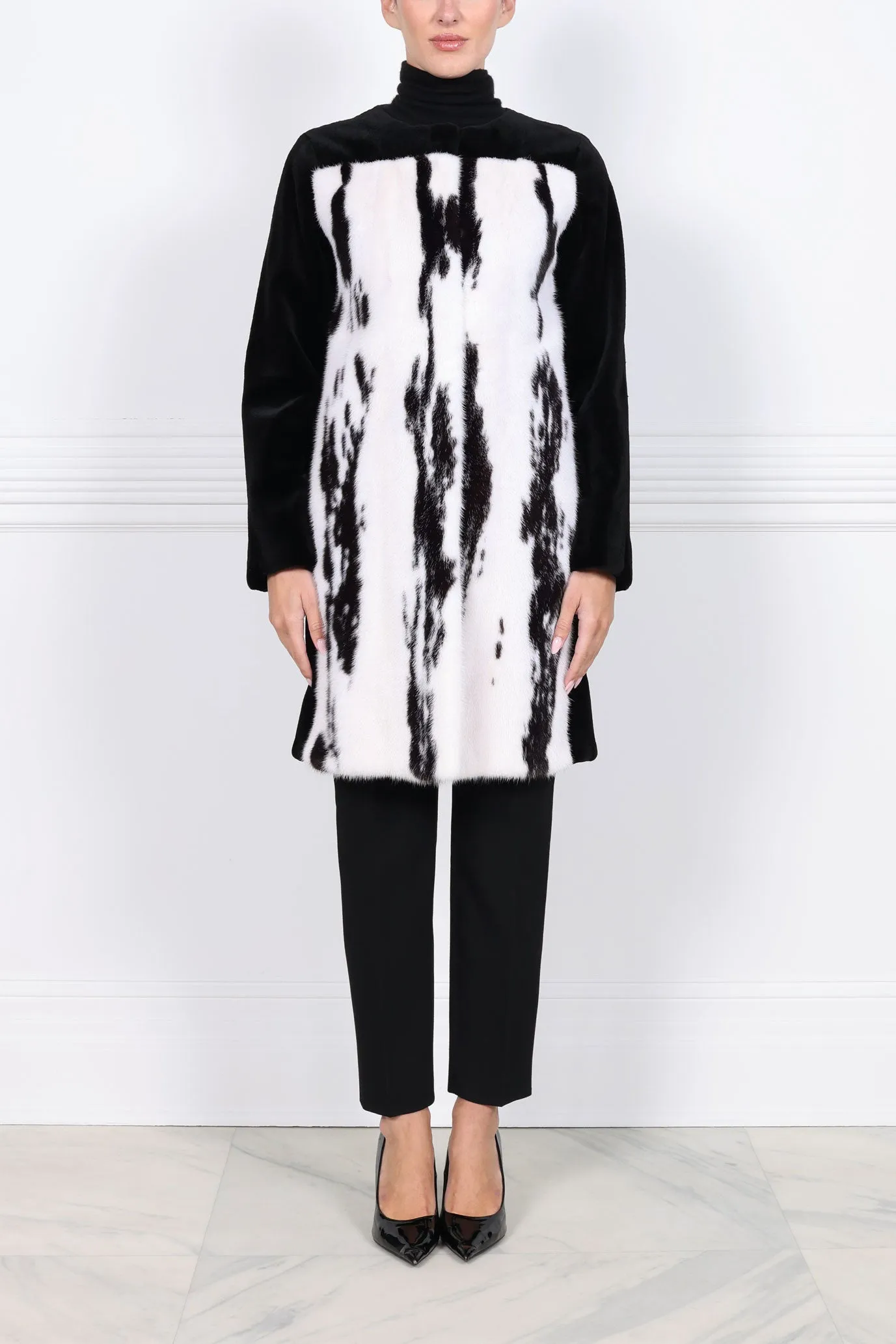 The River Cross Mink and Sheared Mink Coat